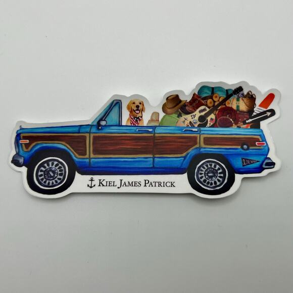 Kiel James Patrick 4 Stickers Pumpkin Jack-O-Lantern Dog in Jeep Decals Preppy - Picture 5 of 5